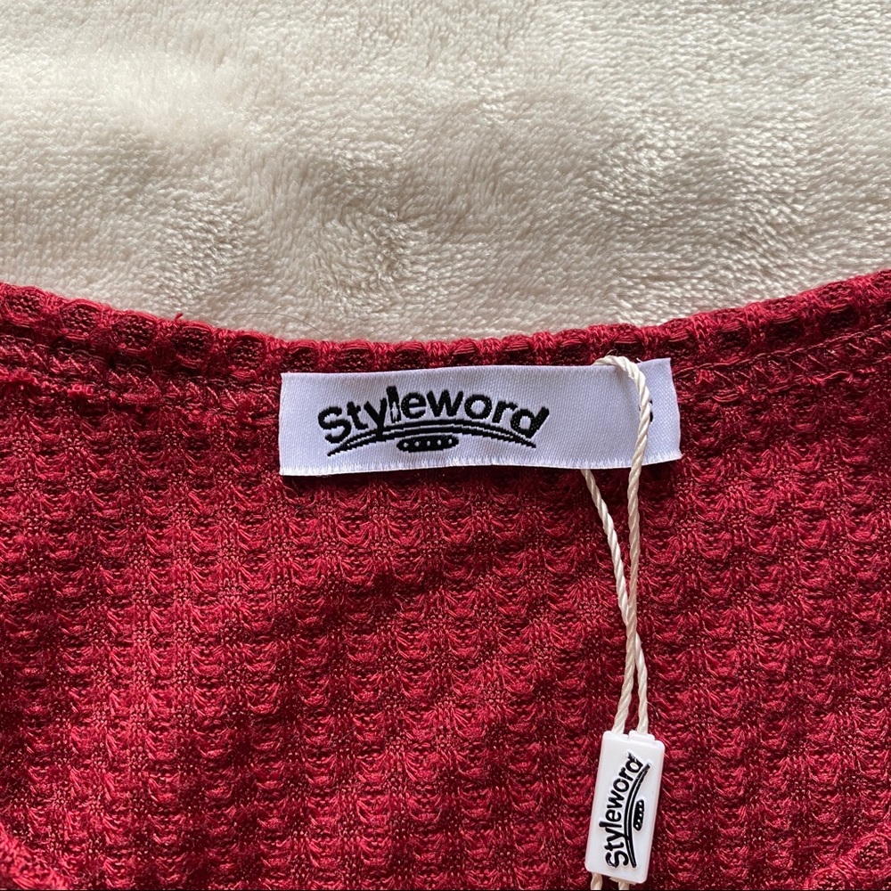 Red Cold-Shoulder Blouse - Picture 5 of 5